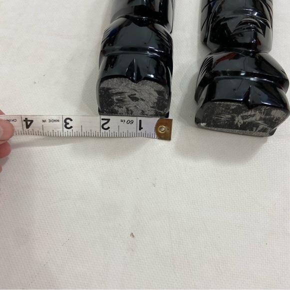 Black onyx Aztec native American Tiki chief statues/Bookends - Picture 6 of 9